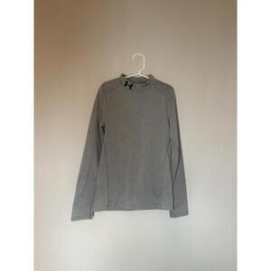 Boys Under Armour Fitted Coldgear Mock Turtleneck- Gray- Youth Medium